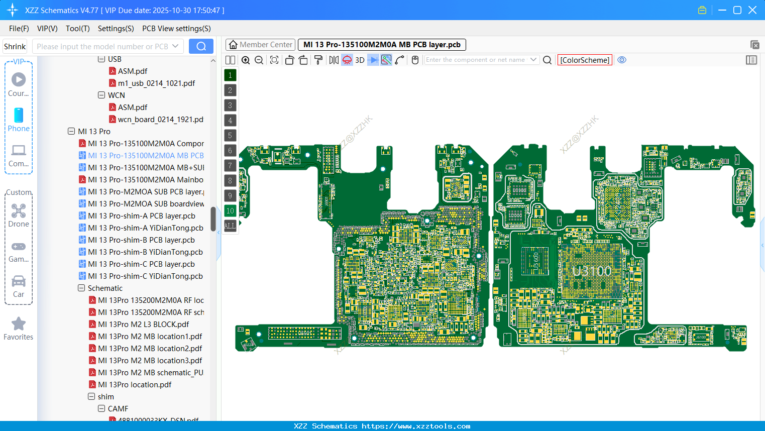 Xiaomi MI 13 Pro-135100M2M0A MB PCB Layer